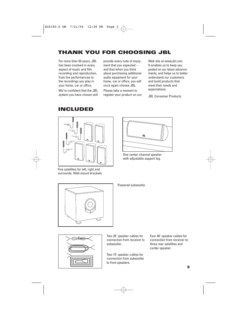 JBL SCS180.6 User Manual | Page 3 / 12