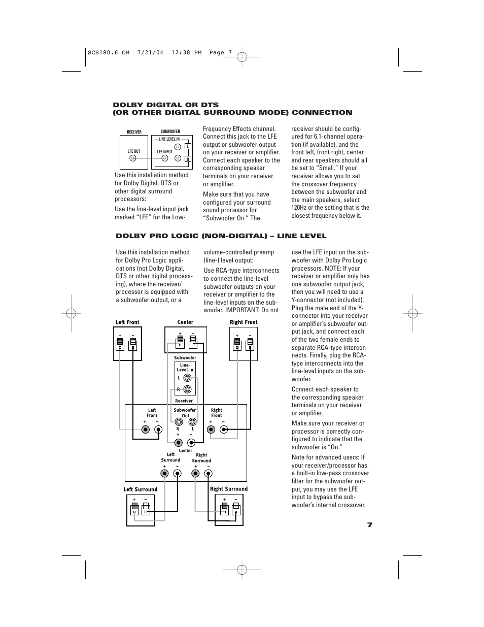 JBL SCS180.6 User Manual | Page 7 / 12