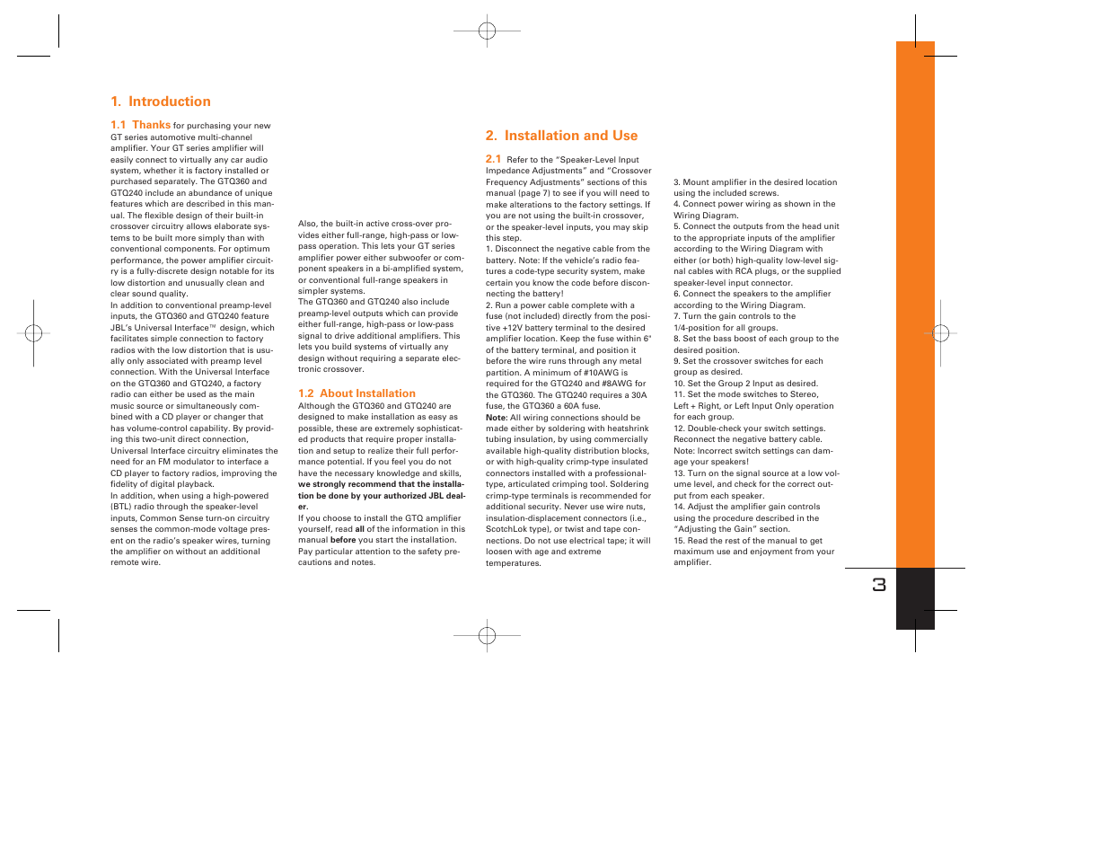 JBL GTQ240 User Manual | Page 3 / 12