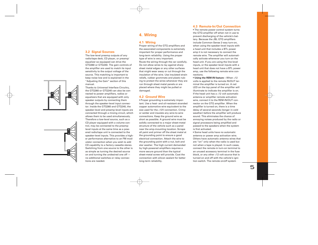 Wiring | JBL GTQ240 User Manual | Page 5 / 12