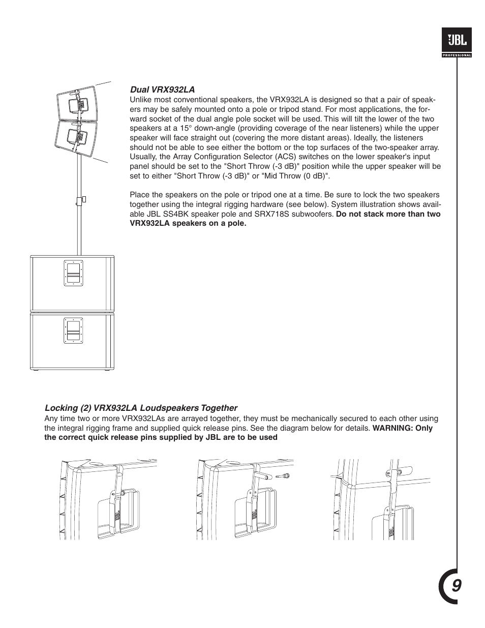 JBL VRX932LA User Manual | Page 9 / 12