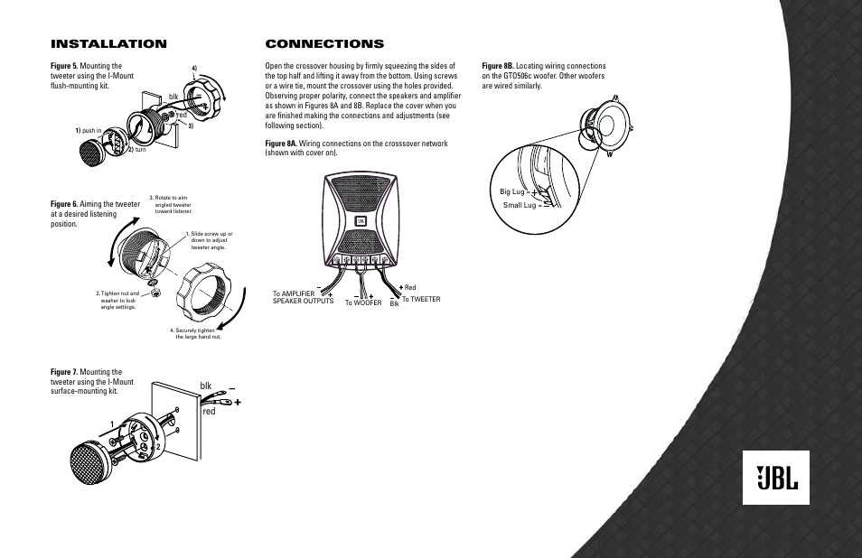 Installation connections | JBL gto6506c User Manual | Page 3 / 4