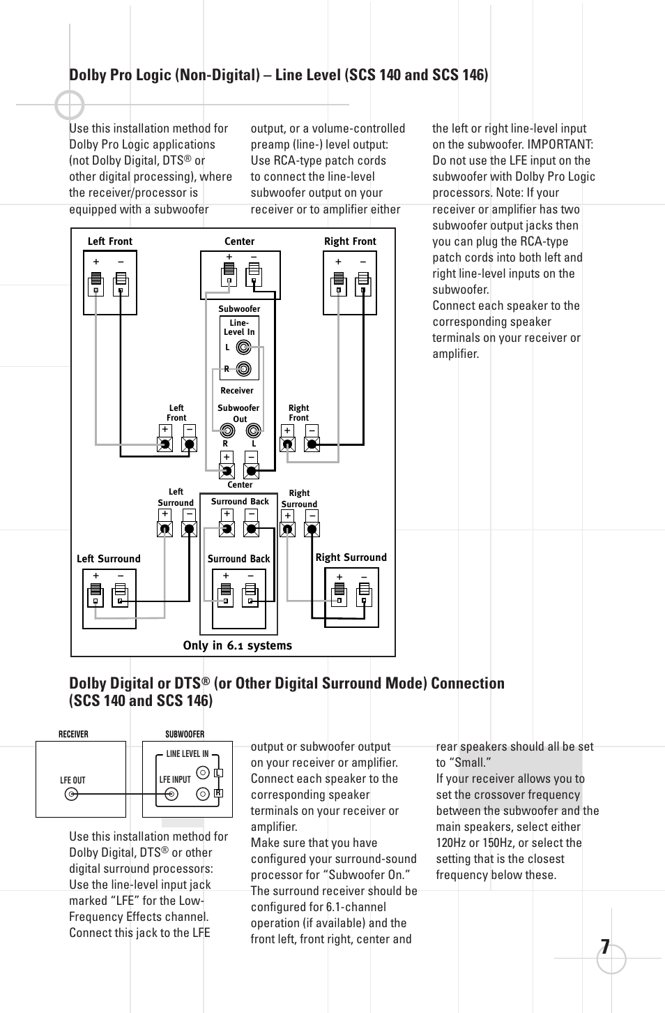 Dolby digital or dts | JBL DSC 1000 User Manual | Page 7 / 10