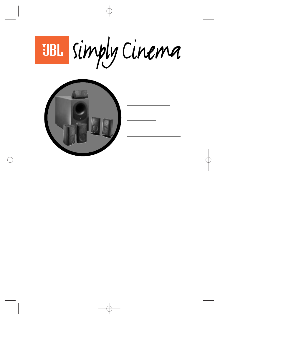 JBL SIMPLY CINEMA SCS110 User Manual | 6 pages