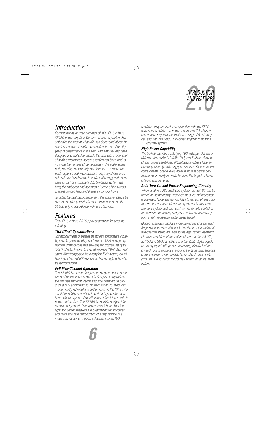 JBL S5160 User Manual | Page 6 / 16