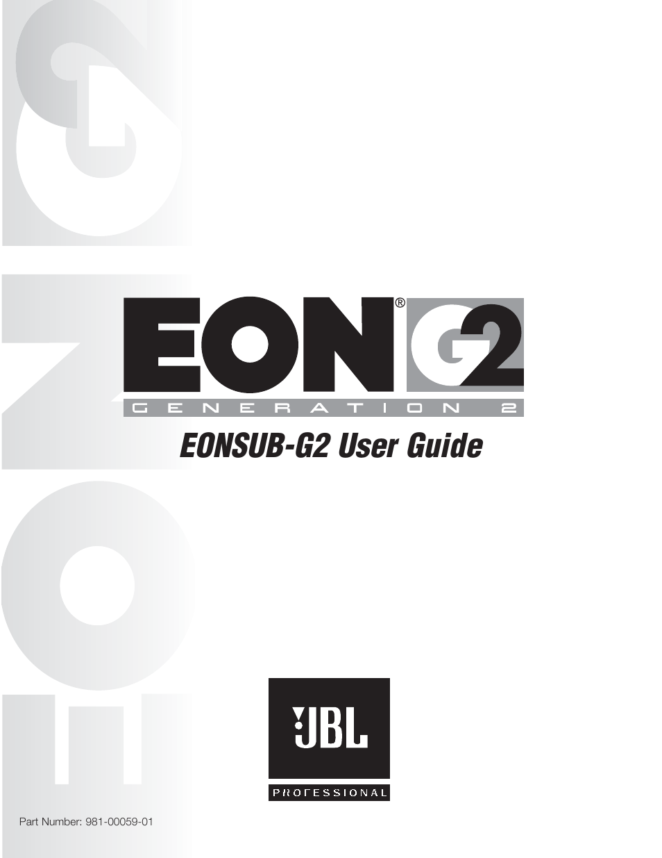 JBL EONSUB-G2 User Manual | 16 pages