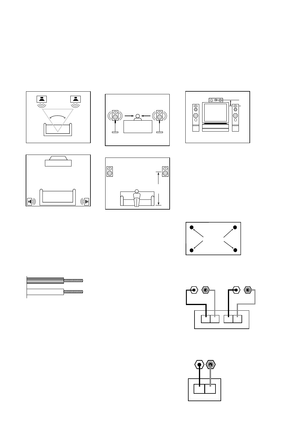 Speaker placement, Speaker connections | JBL E10 User Manual | Page 2 / 4