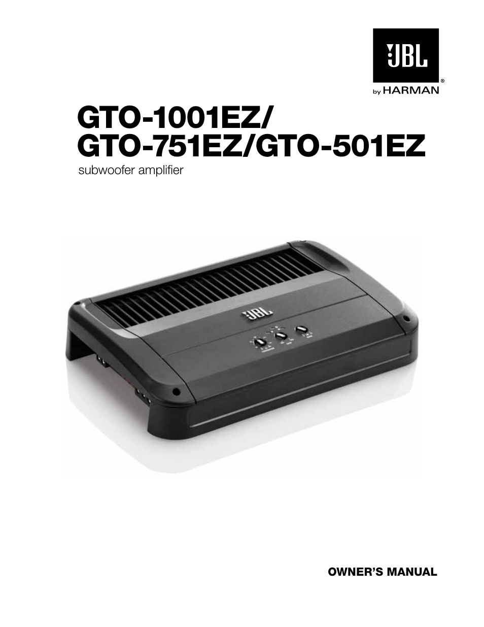 JBL GTO-501EZ User Manual | 11 pages