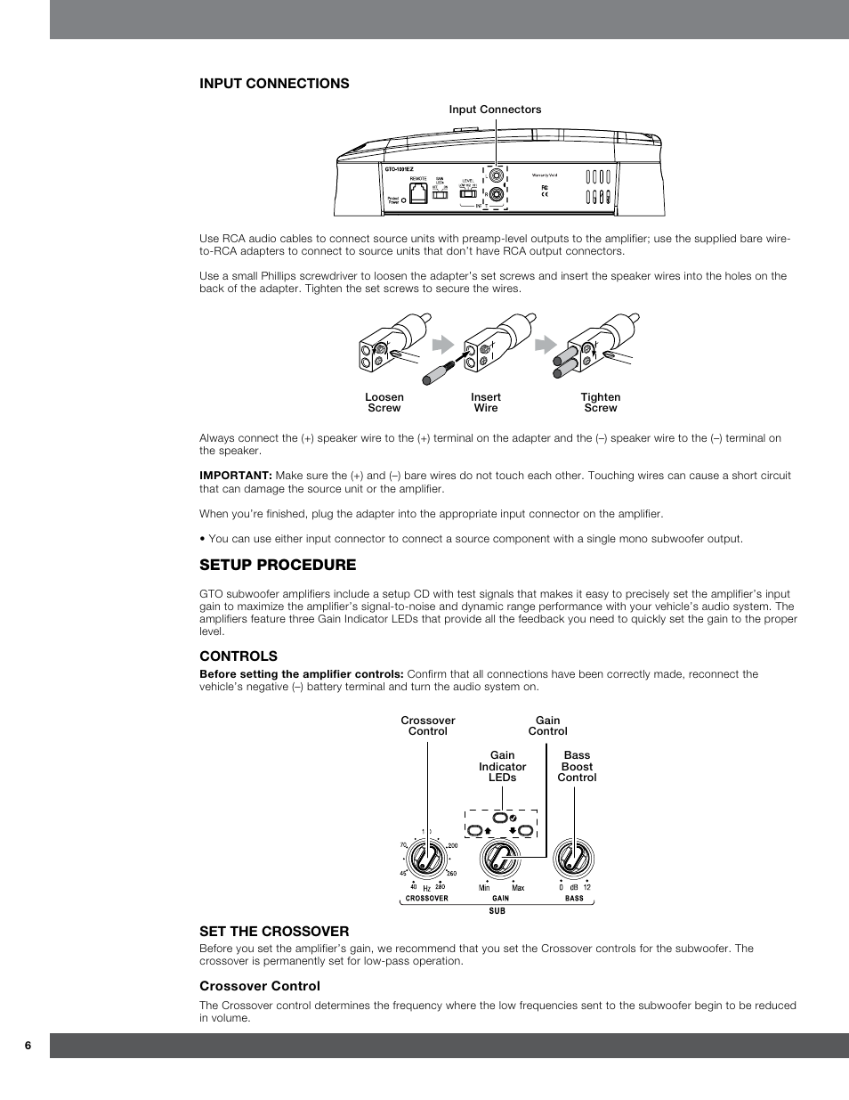 Setup procedure | JBL GTO-501EZ User Manual | Page 6 / 11