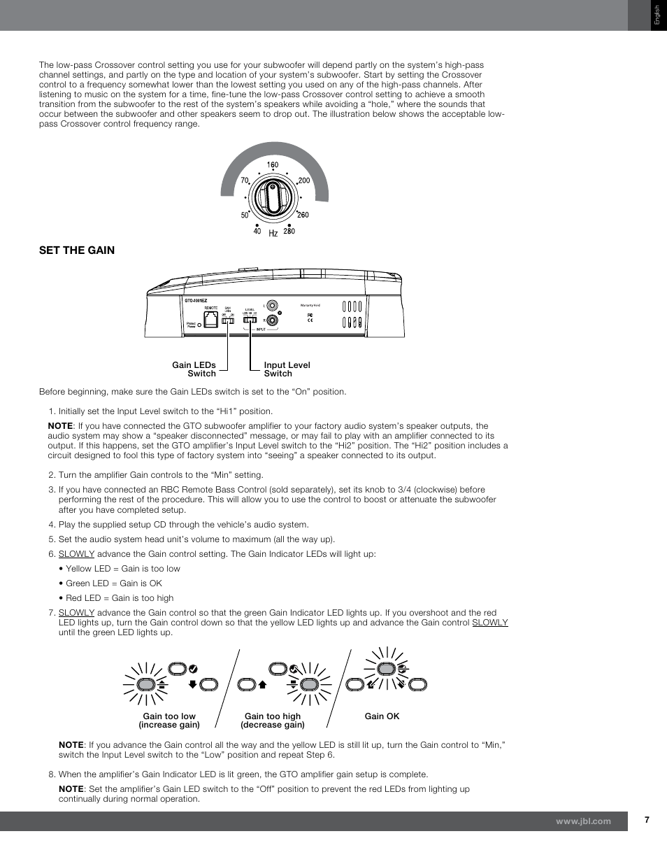 JBL GTO-501EZ User Manual | Page 7 / 11