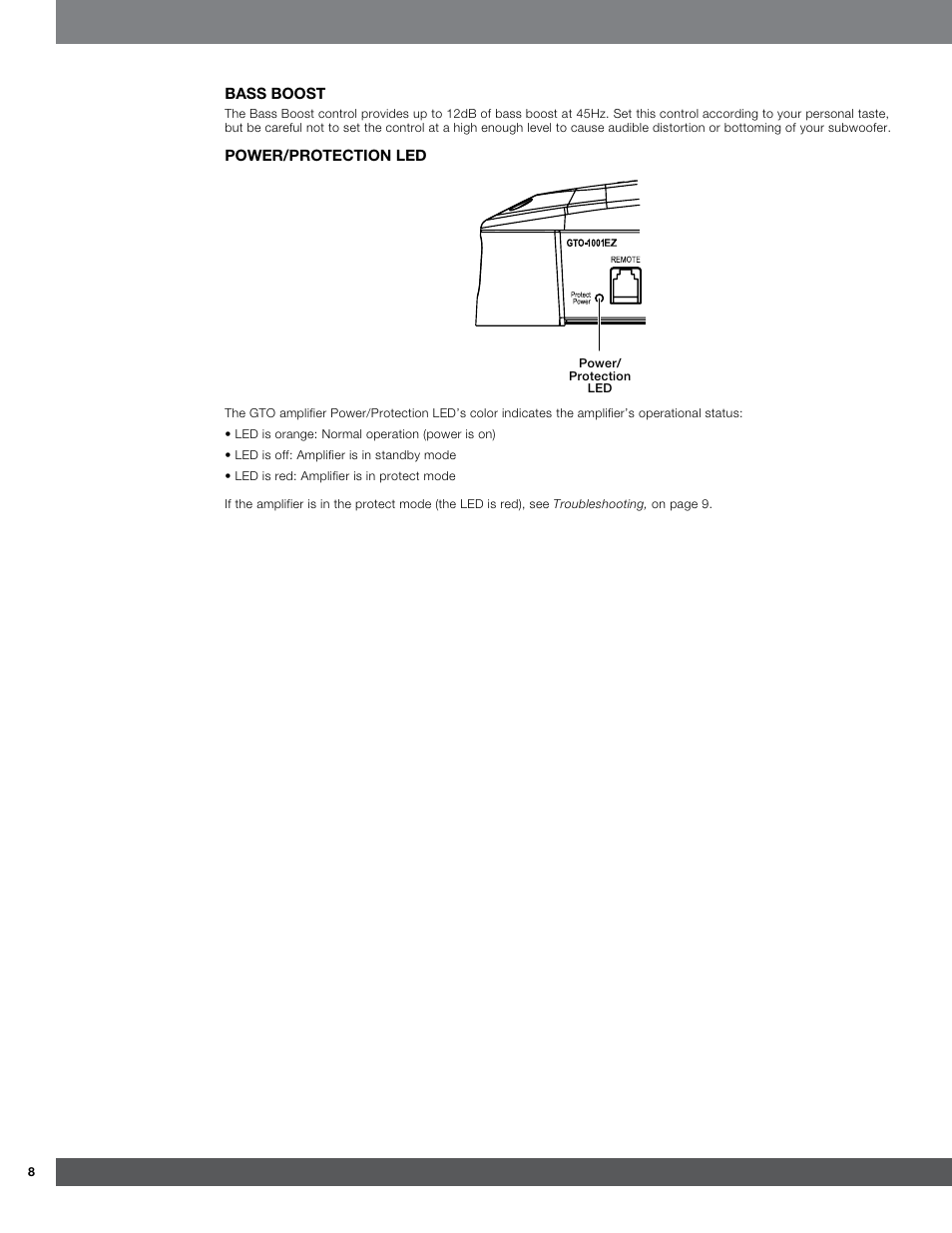 JBL GTO-501EZ User Manual | Page 8 / 11