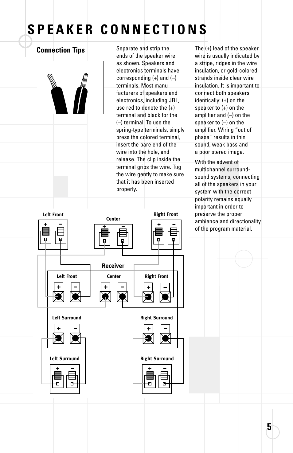 Connection tips | JBL TRIO135 User Manual | Page 5 / 8