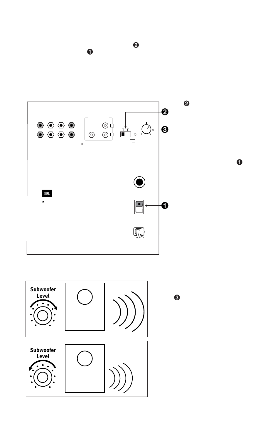 Operation, Move the master power switch (marked “power, As shown | JBL SURROUND CINEMA SPEAKERS SCS160 User Manual | Page 9 / 12