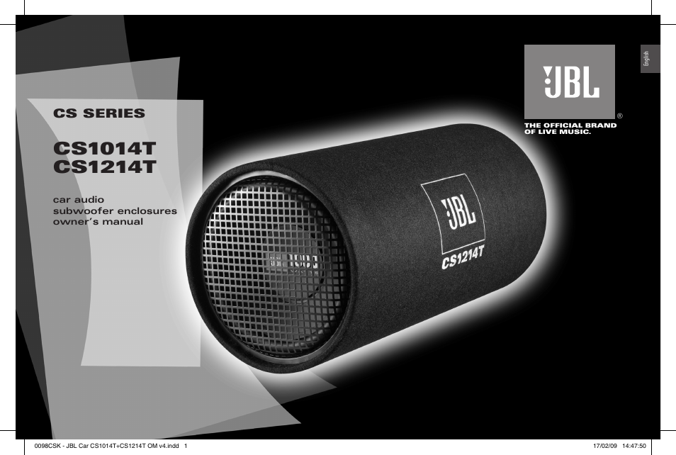 JBL CS1214T User Manual | 4 pages