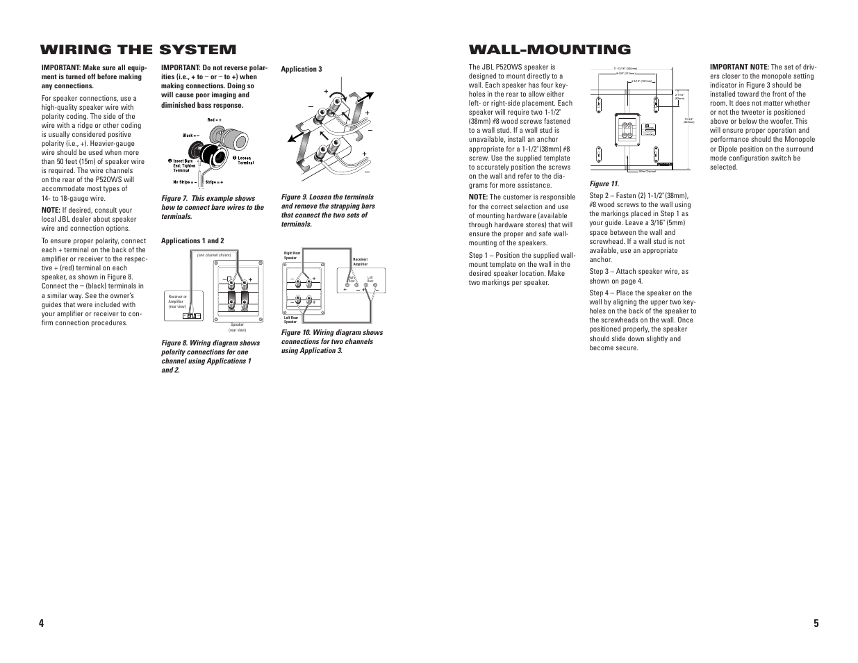 Wiring the system | JBL P52OWS User Manual | Page 3 / 4