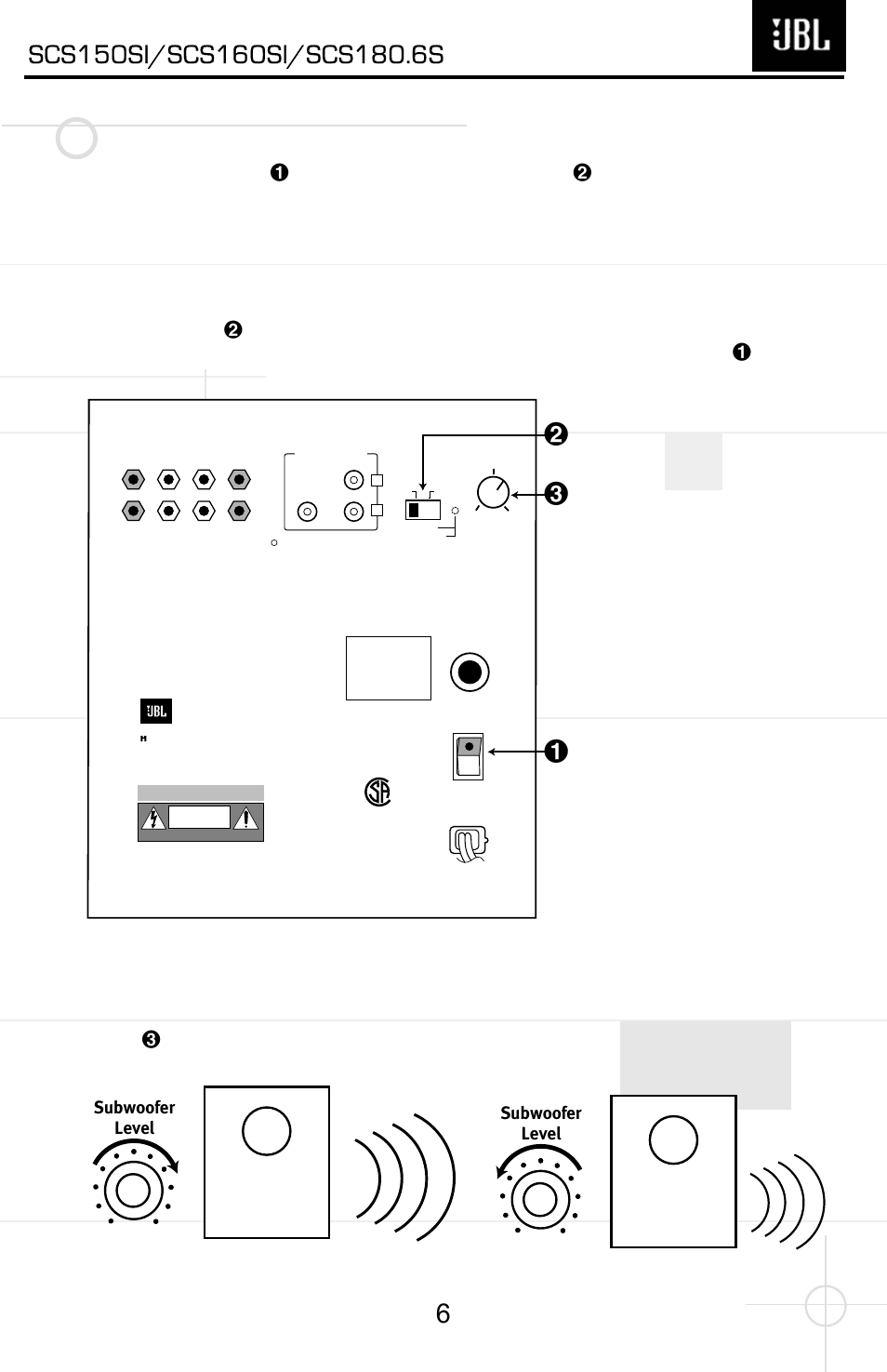 Operation………………………………………………………. 6, Volume | JBL SCS150SI User Manual | Page 7 / 27