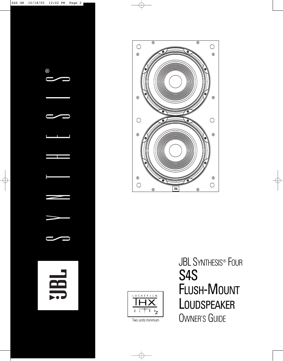 JBL Synthesis S4S User Manual | 12 pages