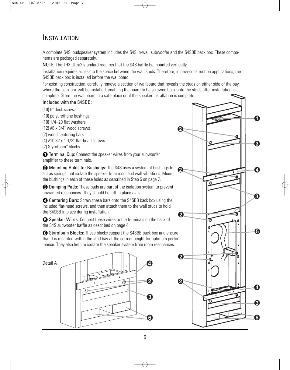 JBL Synthesis S4S User Manual | Page 6 / 12