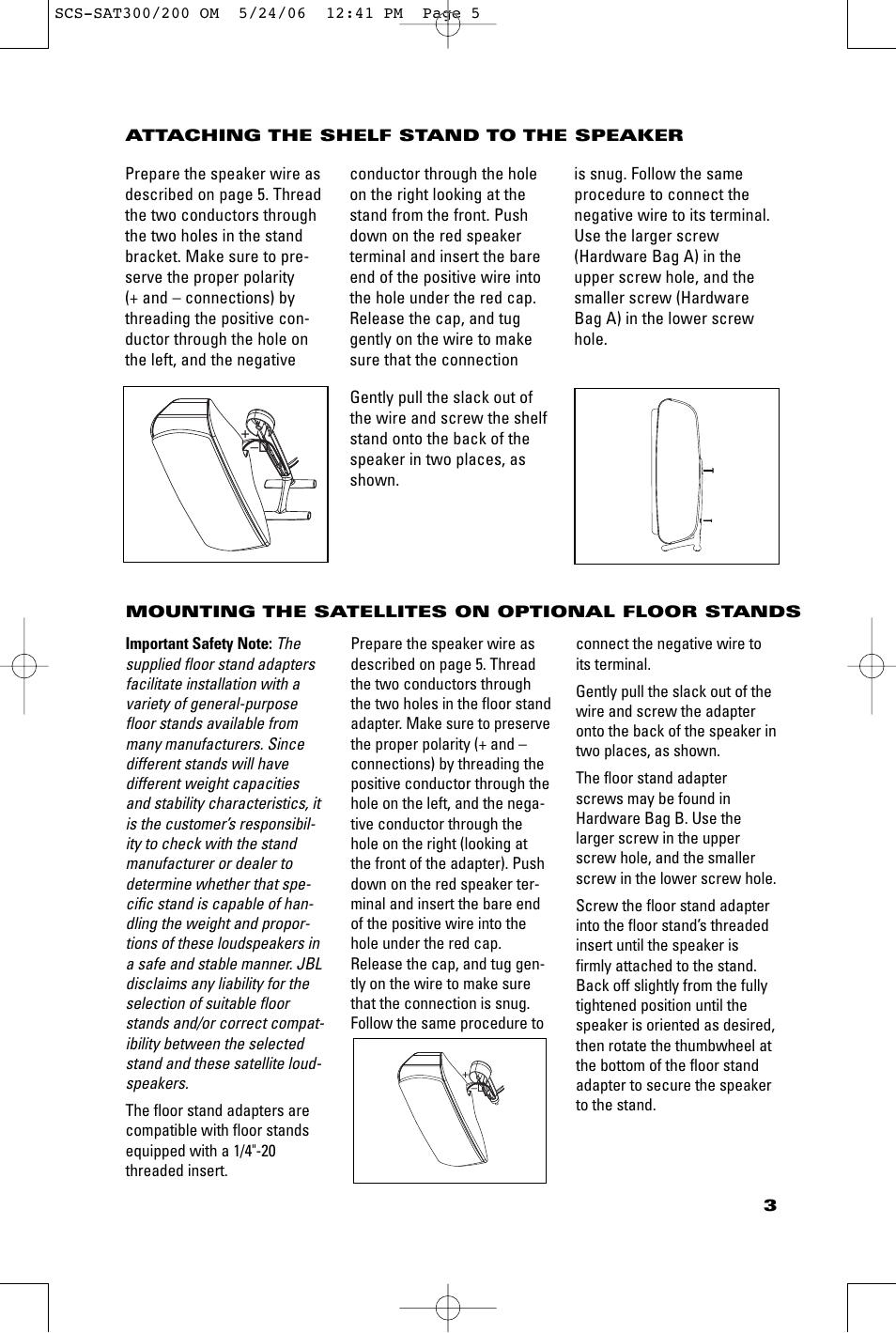 JBL SCSSAT300 User Manual | Page 3 / 8