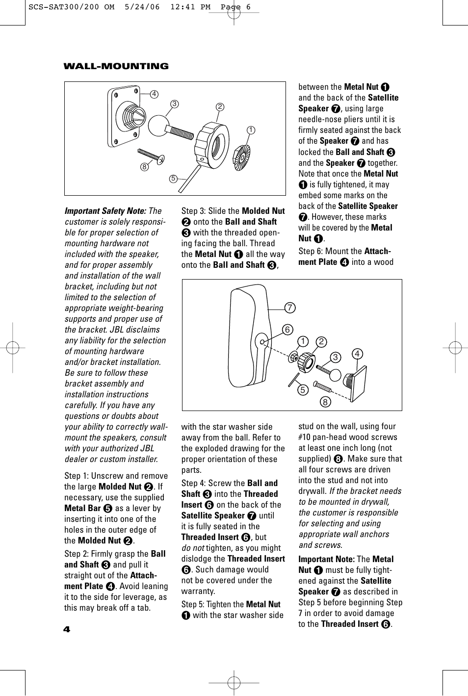 JBL SCSSAT300 User Manual | Page 4 / 8