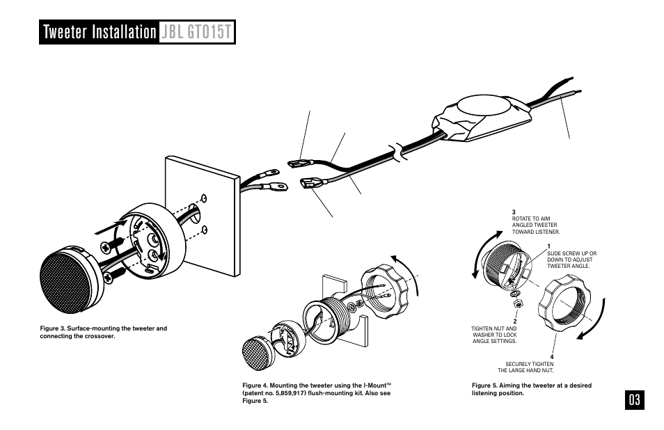 Tweeter installation jbl gto15t | JBL GTO15T User Manual | Page 3 / 4