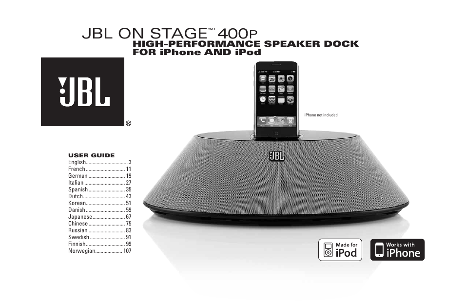 Jbl on stage | JBL 400P User Manual | Page 3 / 116