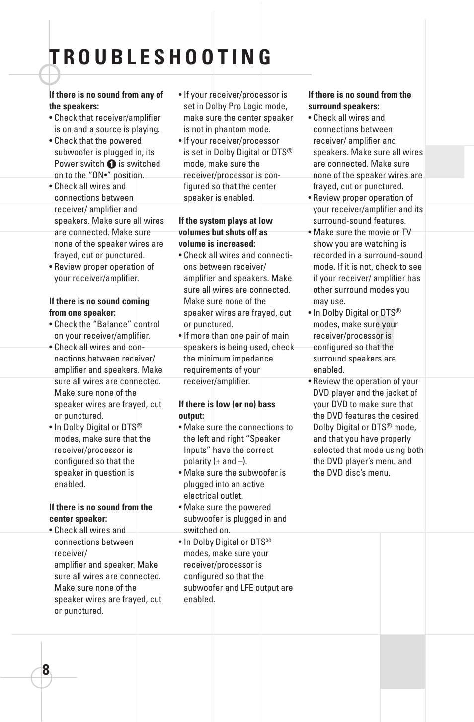 JBL SCS 188 User Manual | Page 8 / 10