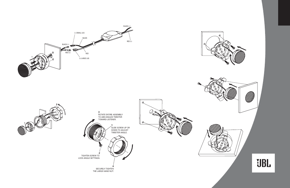 Tweeter installation, English | JBL GTO17T User Manual | Page 3 / 4