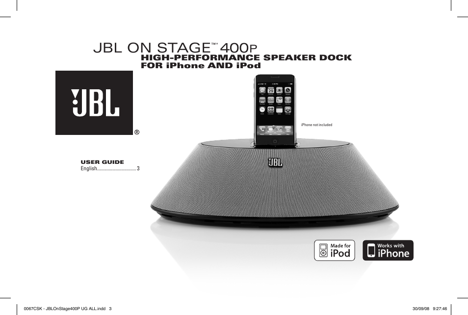 JBL ON STAGE 400P User Manual | 8 pages