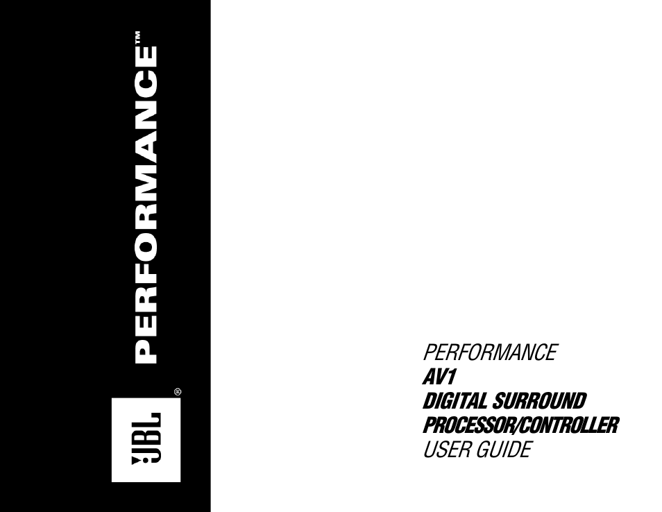 JBL AV1 User Manual | 160 pages