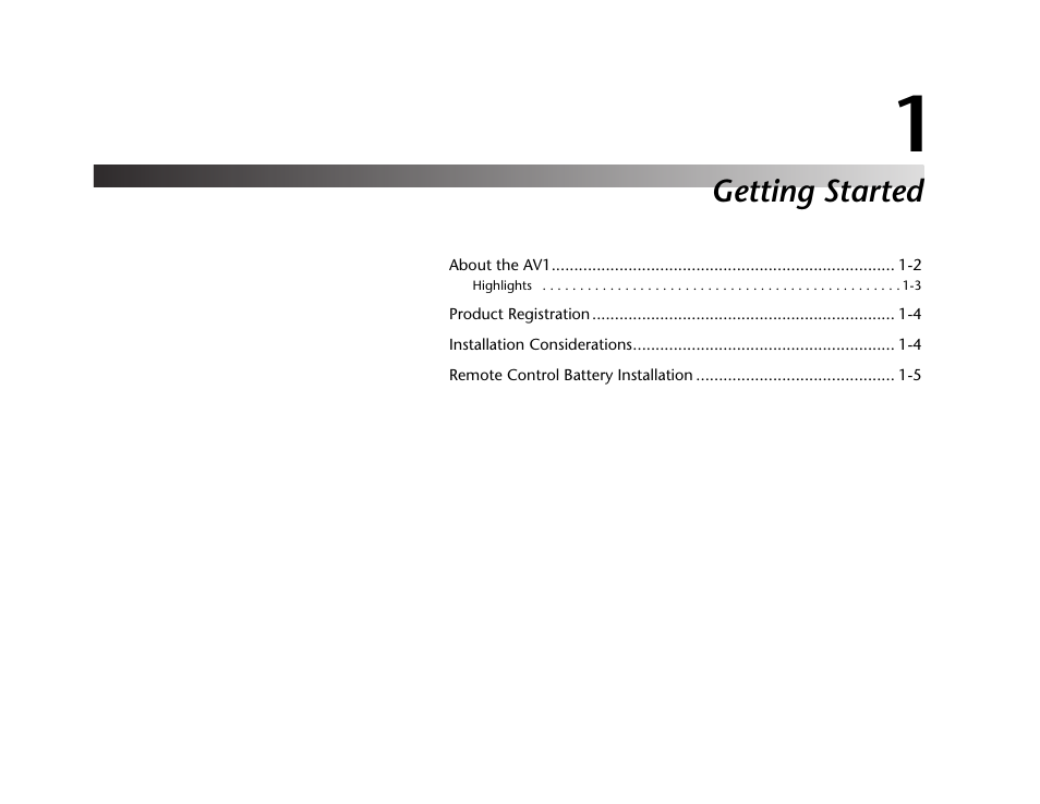 Getting started | JBL AV1 User Manual | Page 13 / 160