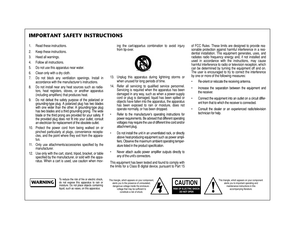 Important safety instructions | JBL AV1 User Manual | Page 2 / 160