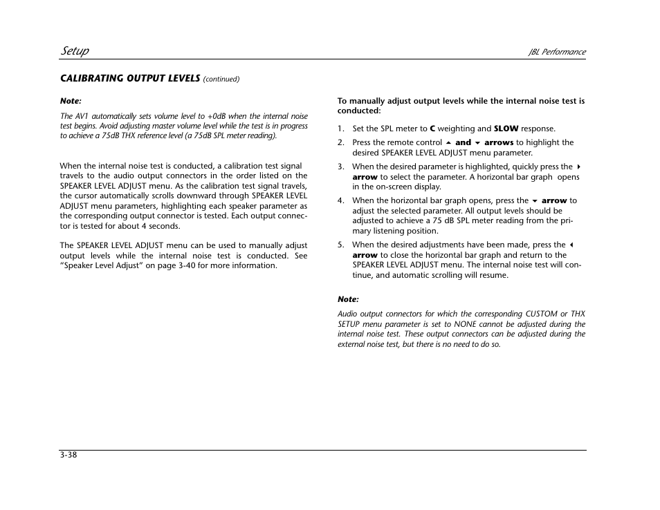 Setup | JBL AV1 User Manual | Page 76 / 160