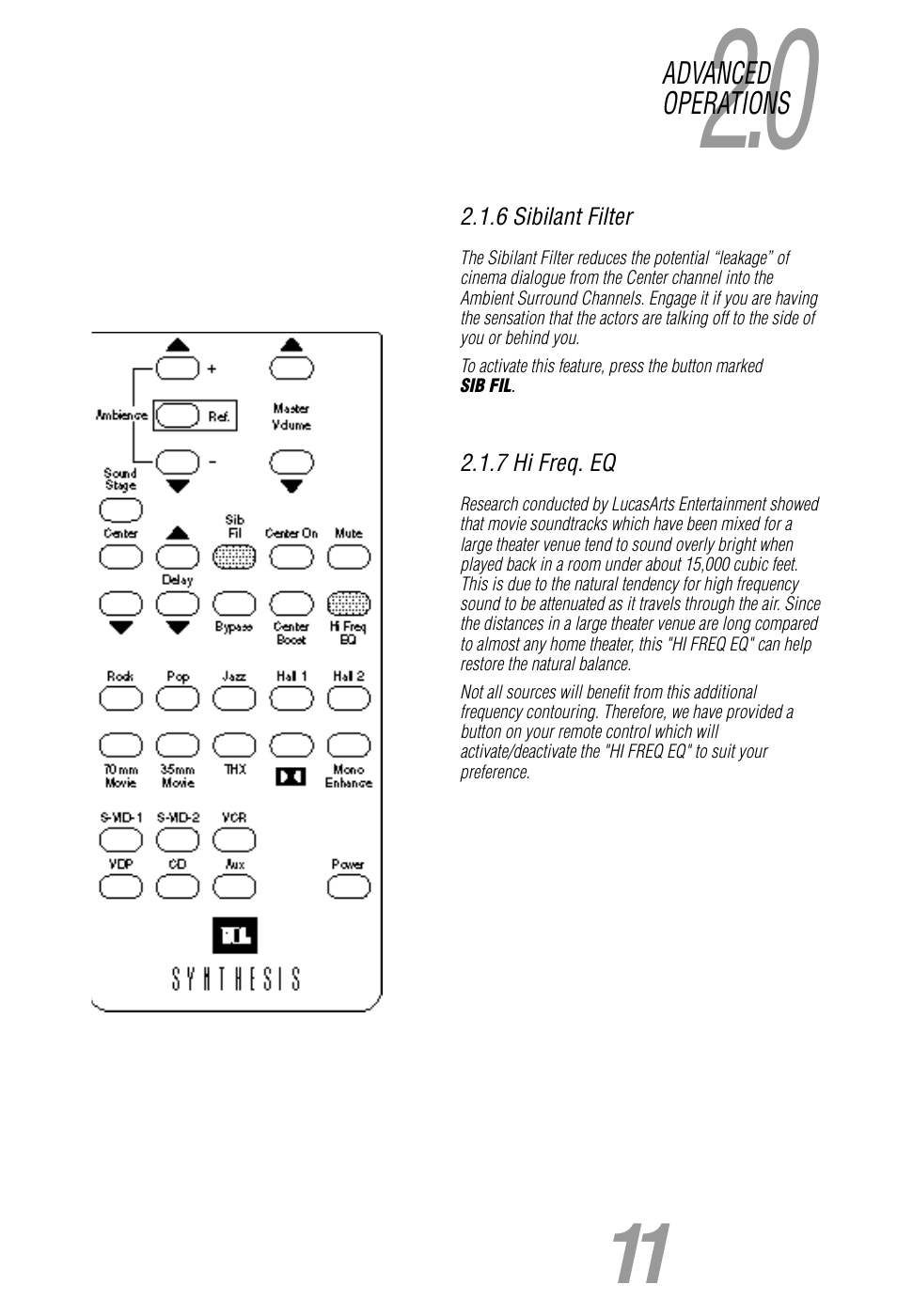 JBL Synthesis User Manual | Page 11 / 23