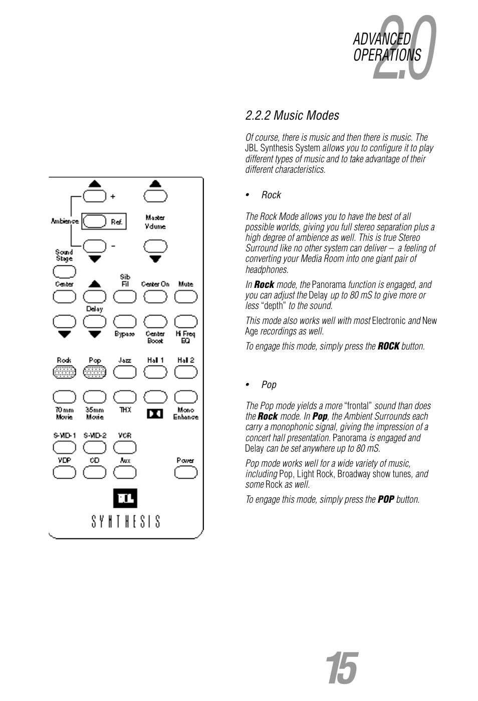 JBL Synthesis User Manual | Page 15 / 23