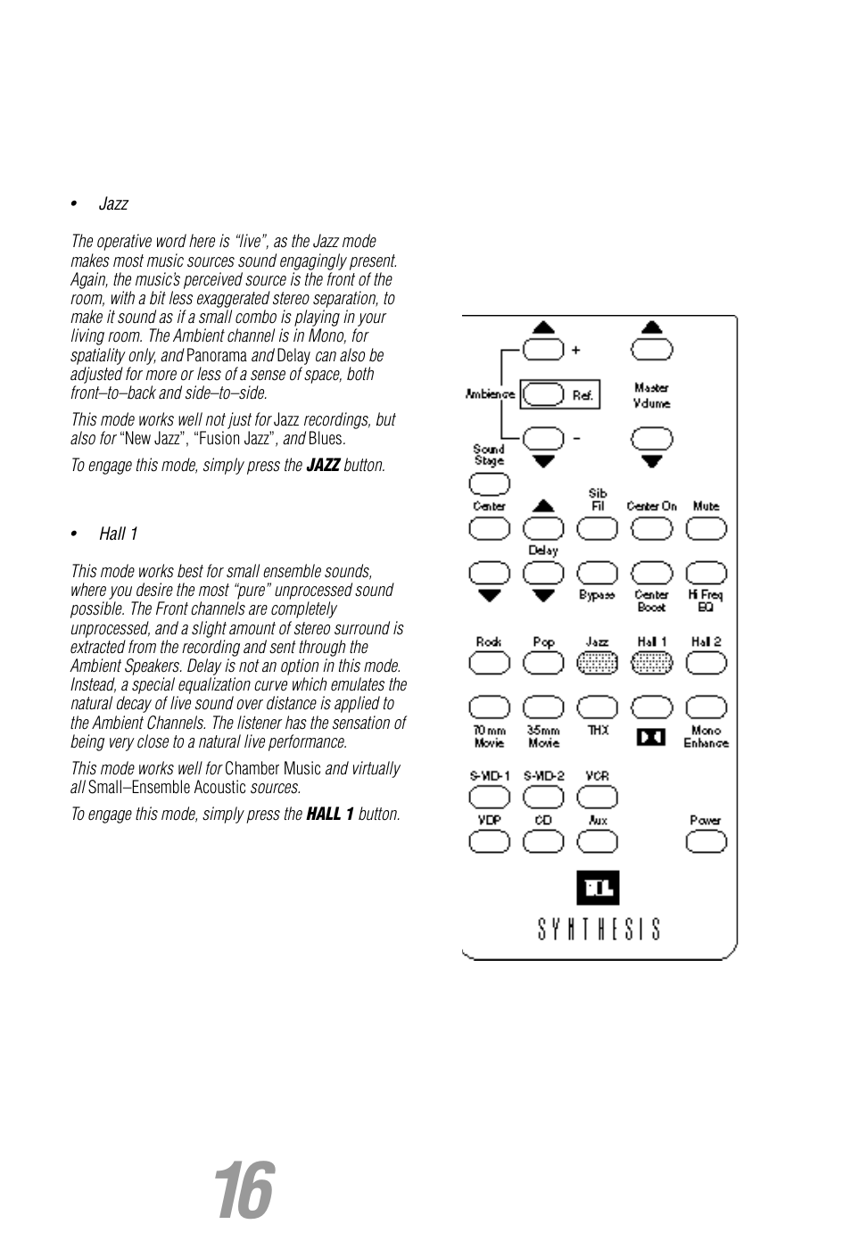 JBL Synthesis User Manual | Page 16 / 23