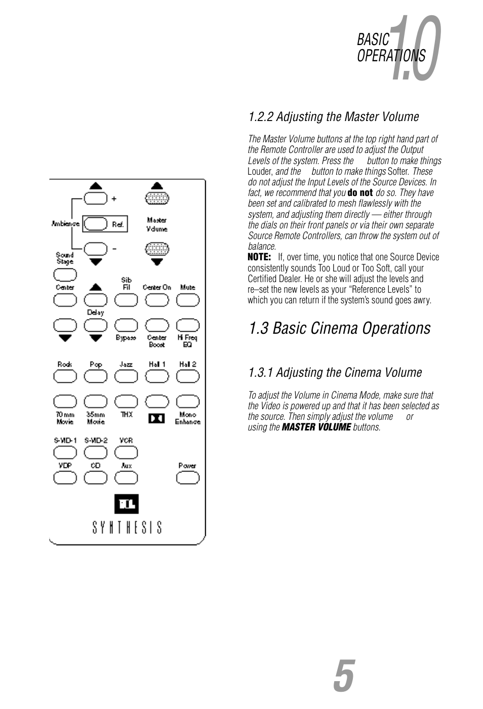 JBL Synthesis User Manual | Page 5 / 23