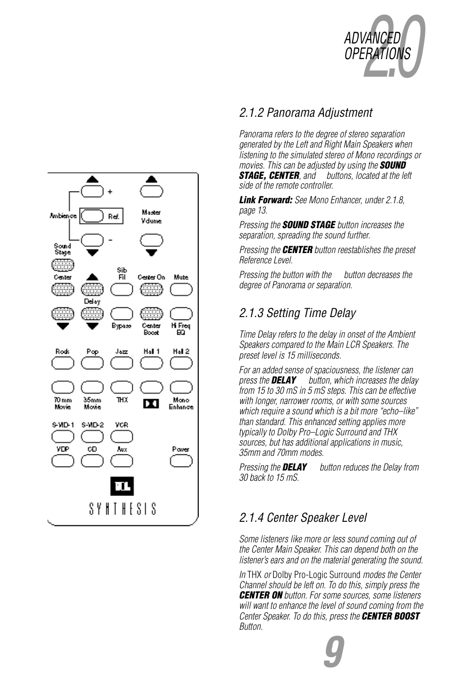 JBL Synthesis User Manual | Page 9 / 23