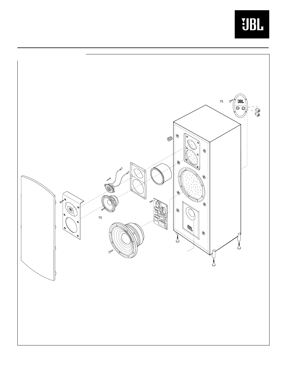 S312, Studio series s312, Exploded view | Studio series | JBL Studio S312 User Manual | Page 2 / 2