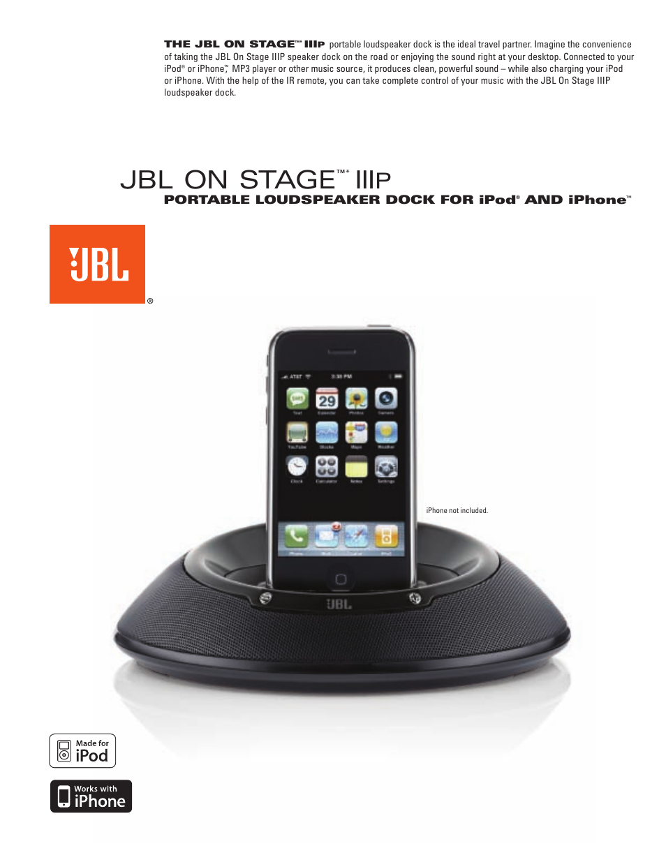 JBL IIIP User Manual | 2 pages