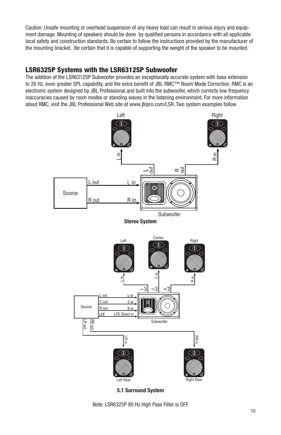 JBL LSR6312SP User Manual | Page 10 / 18