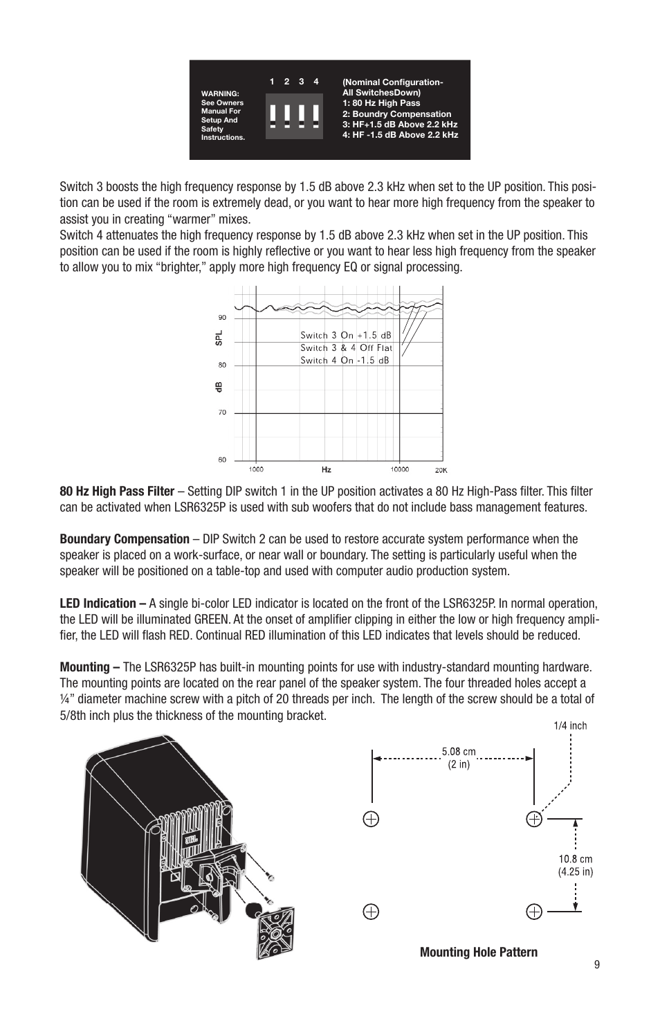 JBL LSR6312SP User Manual | Page 9 / 18