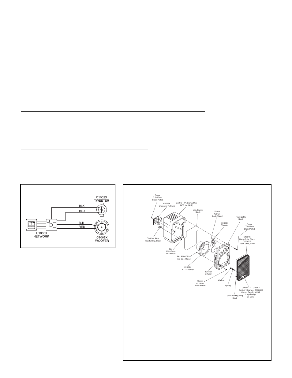 JBL Control  1X User Manual | 1 page