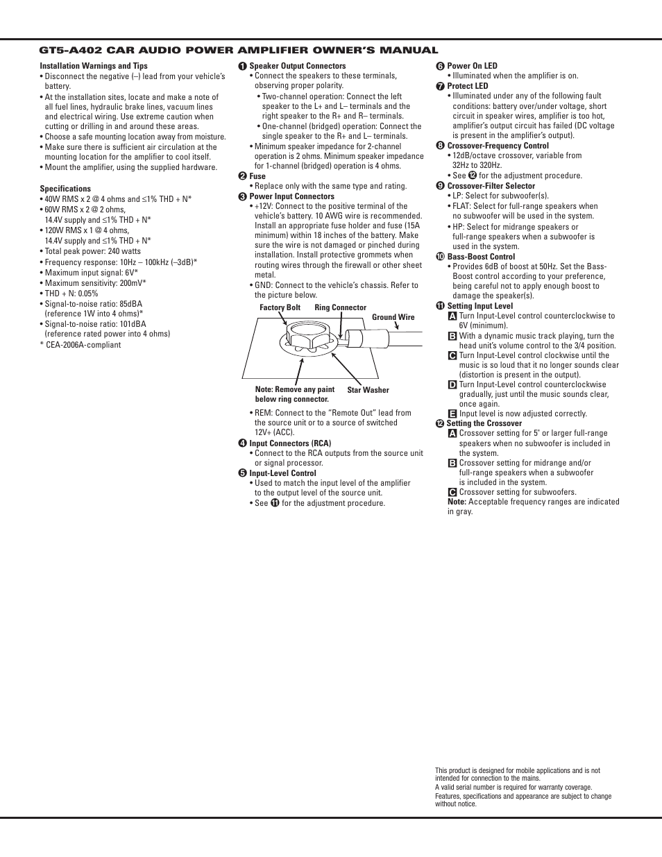 JBL GT5-A402 User Manual | Page 3 / 4