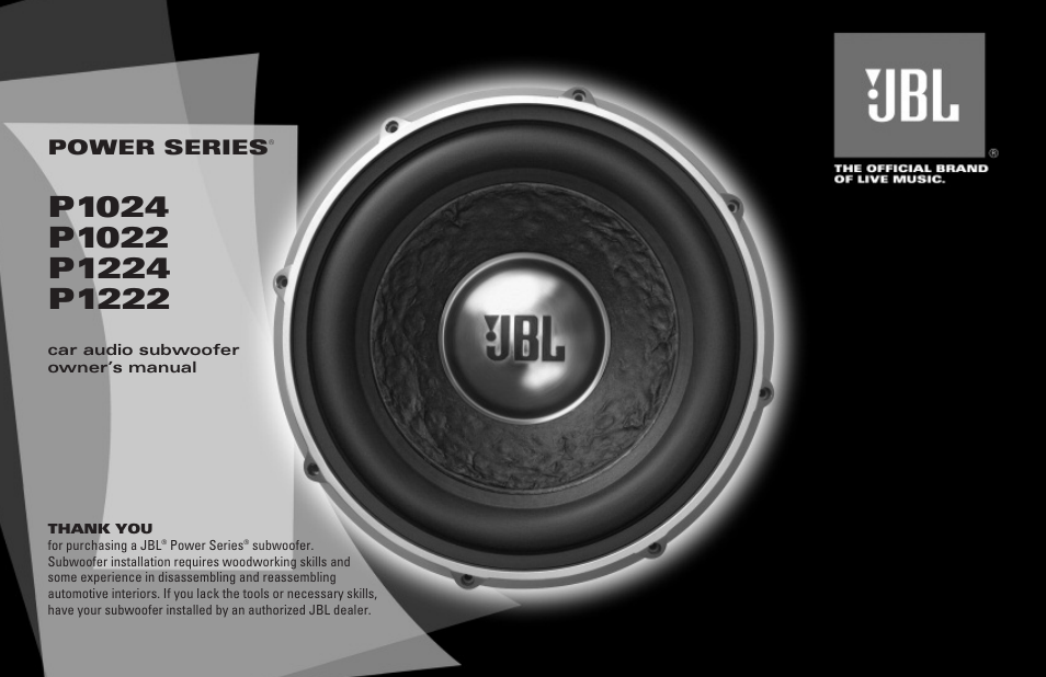 JBL P1224 User Manual | 4 pages