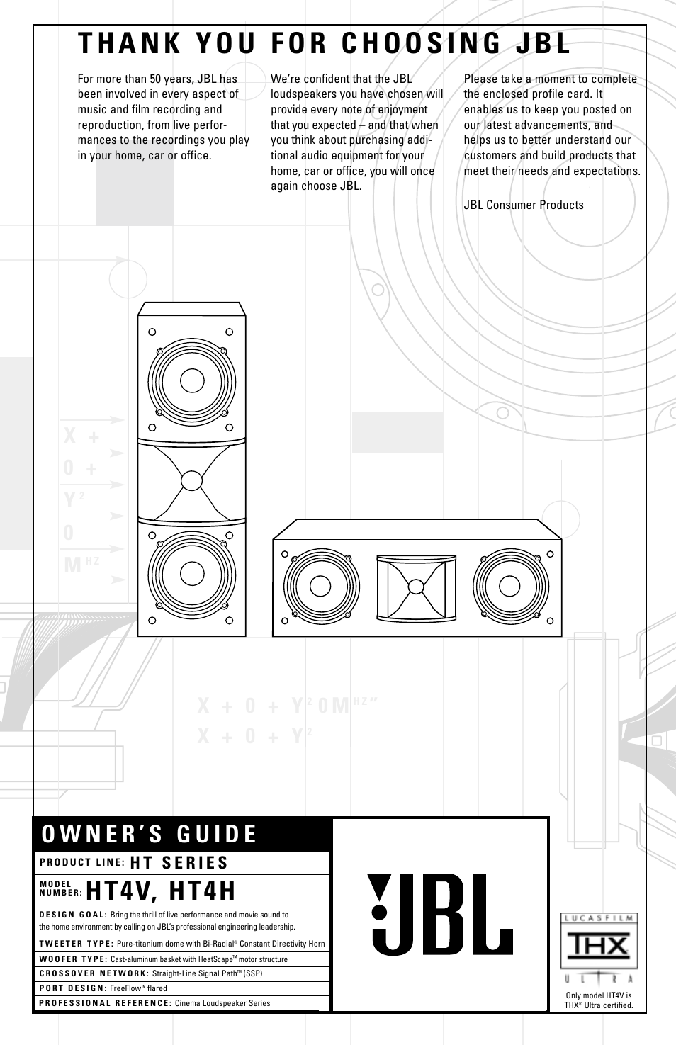 JBL HT4V User Manual | 4 pages