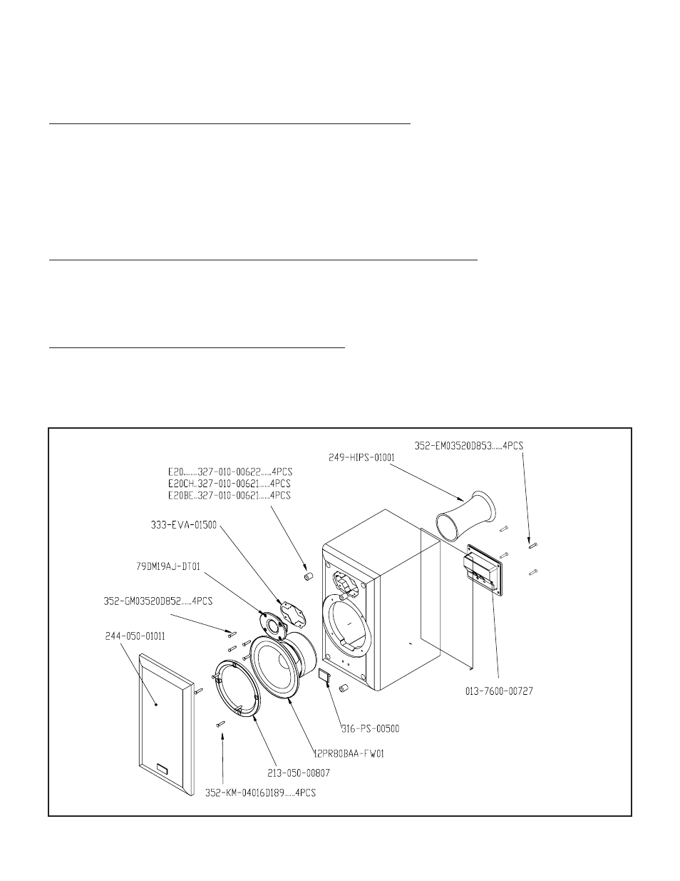 JBL Northridge E Series E20 User Manual | 1 page