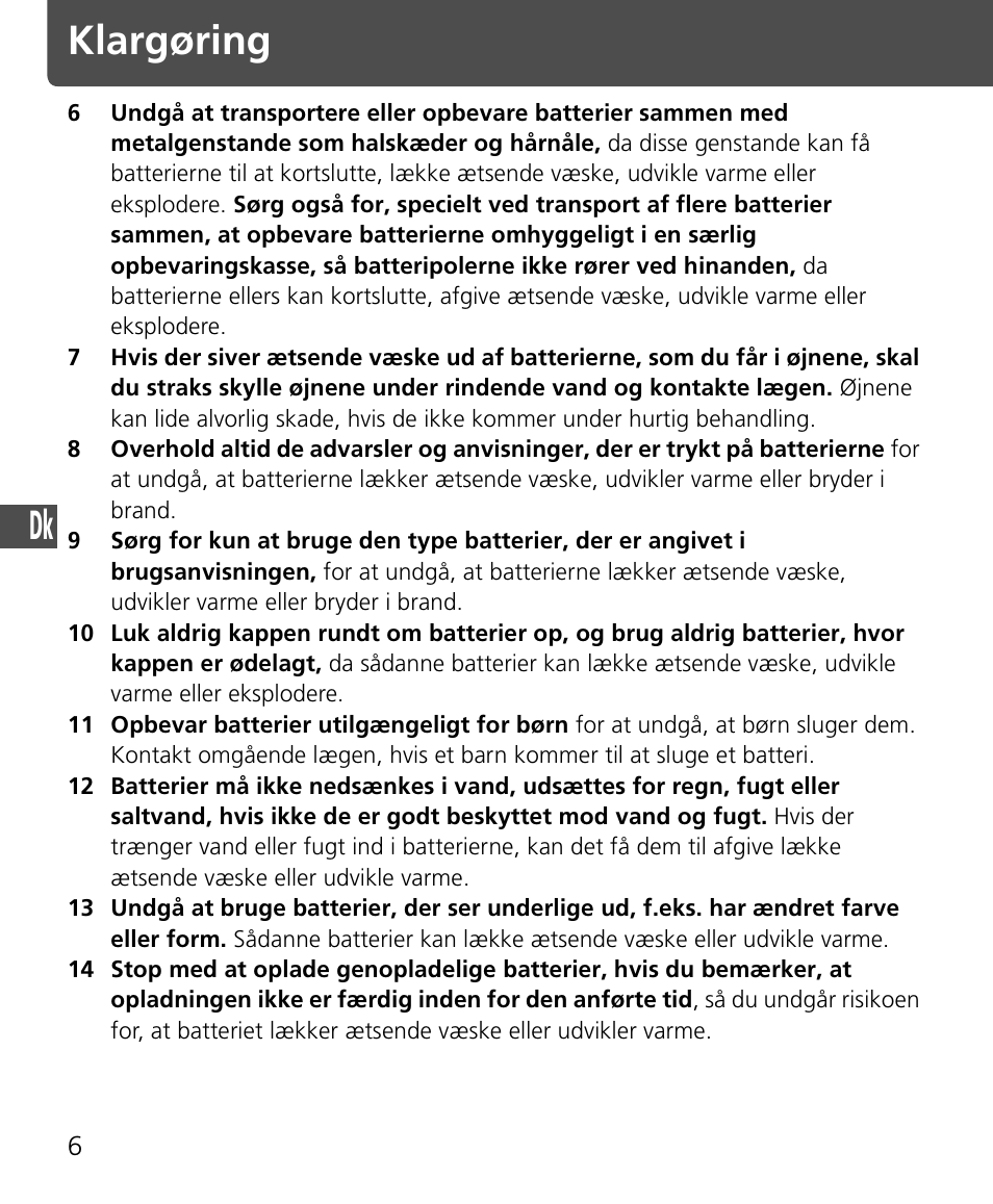 Klargøring | Nikon Speedlite SB-400 User Manual | Page 127 / 218