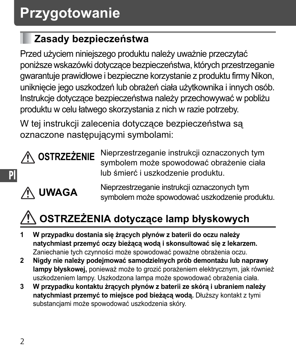 Przygotowanie | Nikon Speedlite SB-400 User Manual | Page 147 / 218