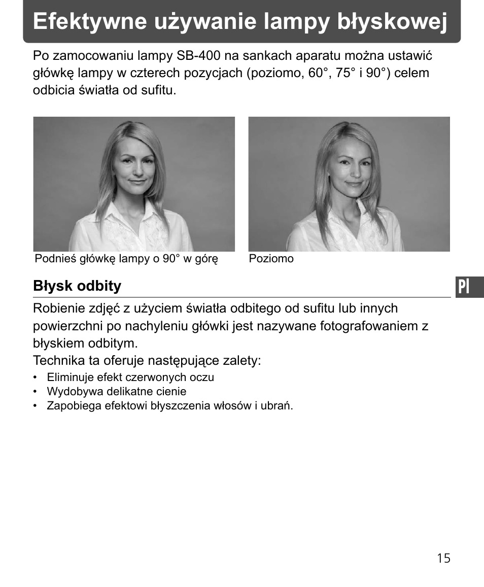 Efektywne używanie lampy błyskowej | Nikon Speedlite SB-400 User Manual | Page 160 / 218